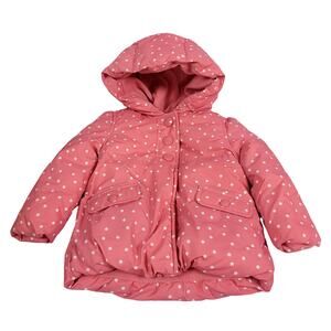 Gymboree Cozy Fairytale Pink‎ w/White Stars Puffer Jacket Size 12-24 Months